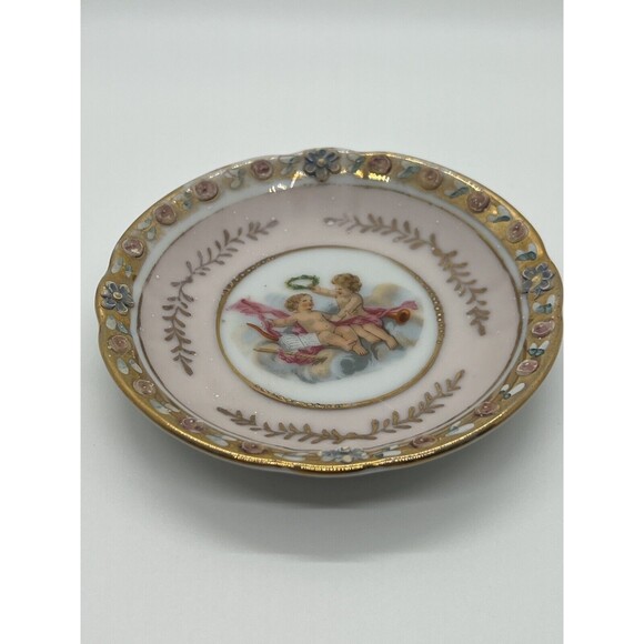 Lenwile-Ardalt Saucer Ring Dish Victorian Floral Saucer For Flat Cup - Picture 3 of 12